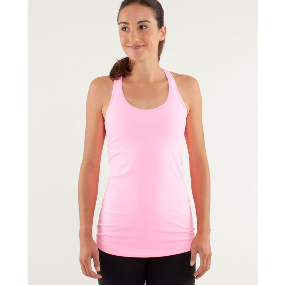 Lululemon Cool Racerback Pink Shell Sleeveless Tank Top Size 6 Small Yoga Gym - Picture 2 of 11